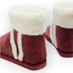 Picture of SLIPPER BOOTS - BURGUNDY & WHITE